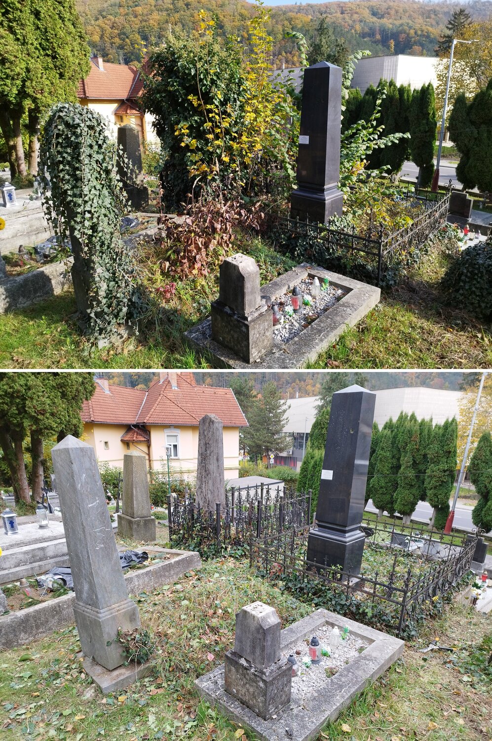 Ukážky práce Andreja Vaška na Starom cintoríne v Trenčianskych Tepliciach