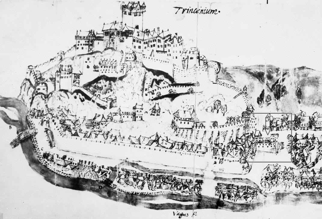 Veduta Trenčianskeho hradu - 1550-1570