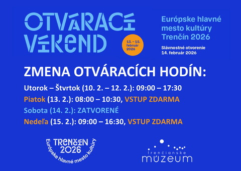 Trenčiansky hrad bude počas otváracieho víkendu EHMK 2026 prístupný zdarma, v sobotu je však pre verejnosť  zatvorený