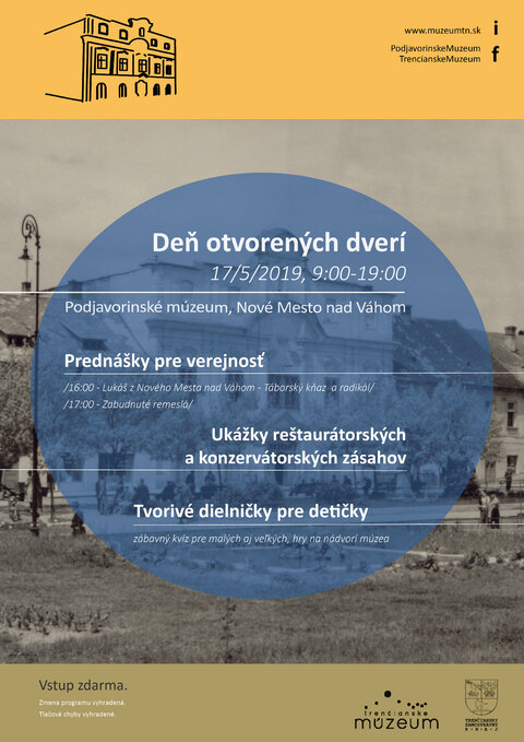 Deň otvorených dverí - Podjavorinské múzeum, Nové Mesto nad Váhom Deň otvorených dverí - Podjavorinské múzeum, Nové Mesto nad Váhom