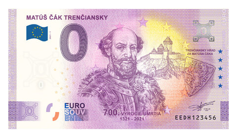 Suvenírová eurobankovka Matúša Čáka Trenčianskeho