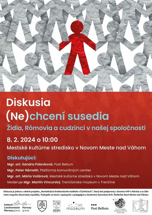 Diskusia "(Ne)chcení susedia- Židia, Rómovia a cudzinci v našej spoločnosti"