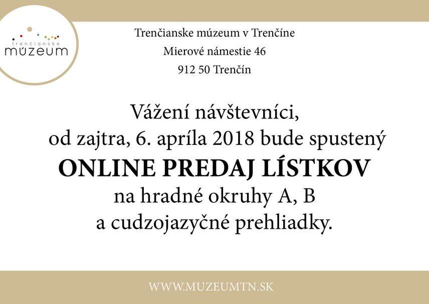 Online predaj lístkov spustený