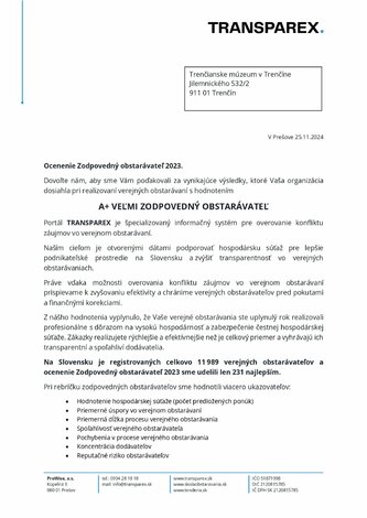 Získali sme ocenenie zodpovedný verejný obstarávateľ za rok 2023 - 09. trenčianske múzeum v trenčíne page-0001