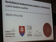 Mgr. Martin Vincurský prednáša na Dni otvorených dverí TSK v rámci projektu "Revitalizácia draškovičovho kaštieľa v čachticiach". - IMG_2967-min