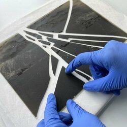 Rešaturovanie skleneného negatíviu_proces